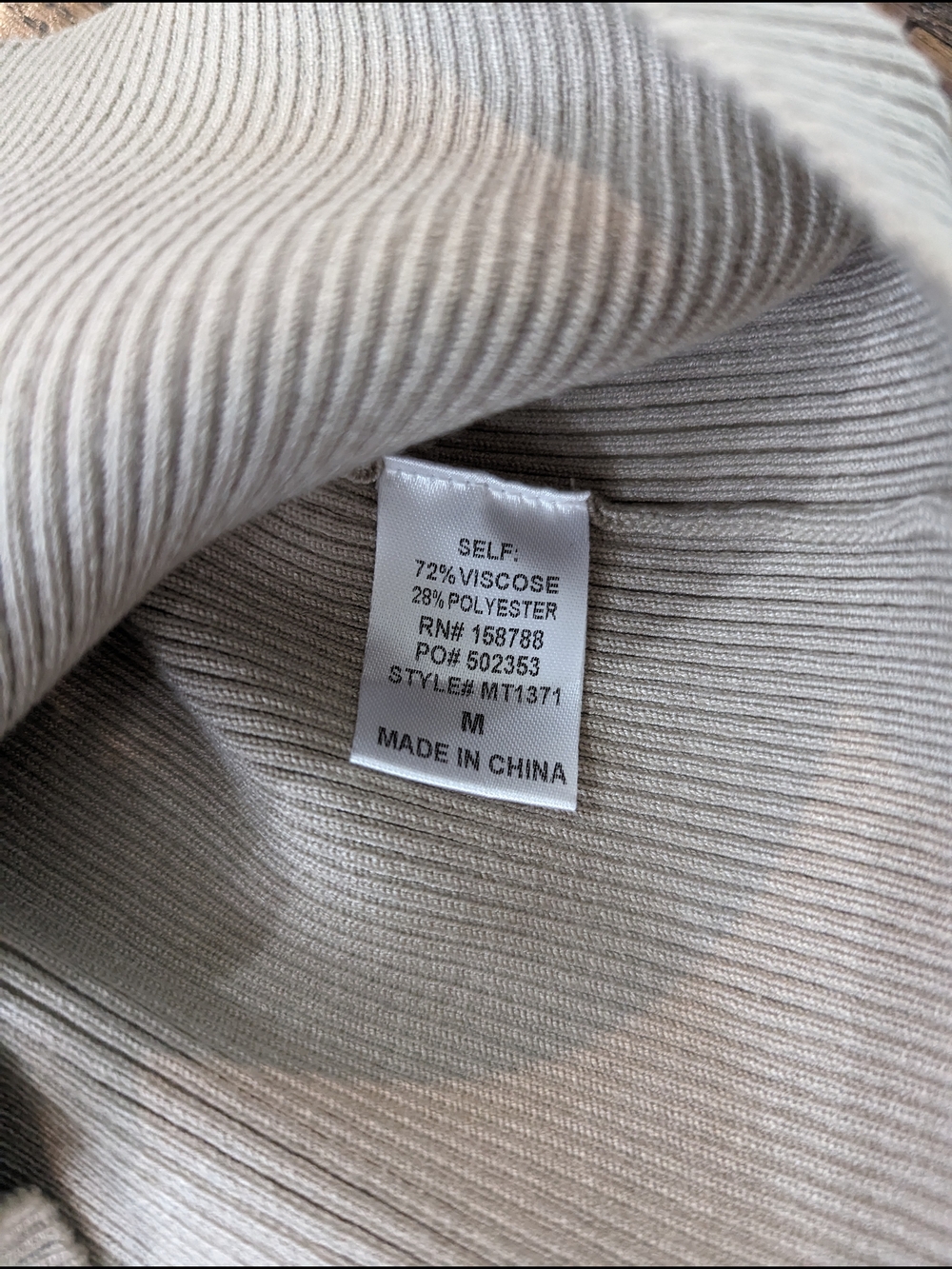 Mable Beige Ribbed Cold Shoulder Top - Picture 4 of 4